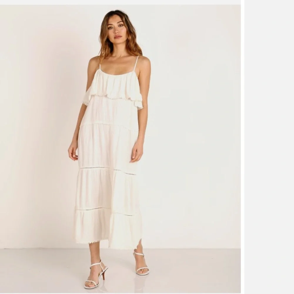 NWT Mumu Ambrose Midi White Dress - Picture 3 of 11